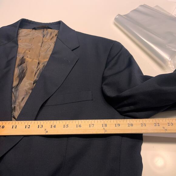 Joseph & Feiss Black Wool Blend Single Breasted Blazer Sz 40 - Picture 6 of 9